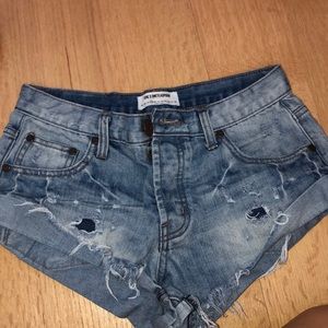 One teaspoon mini light wash jean shorts